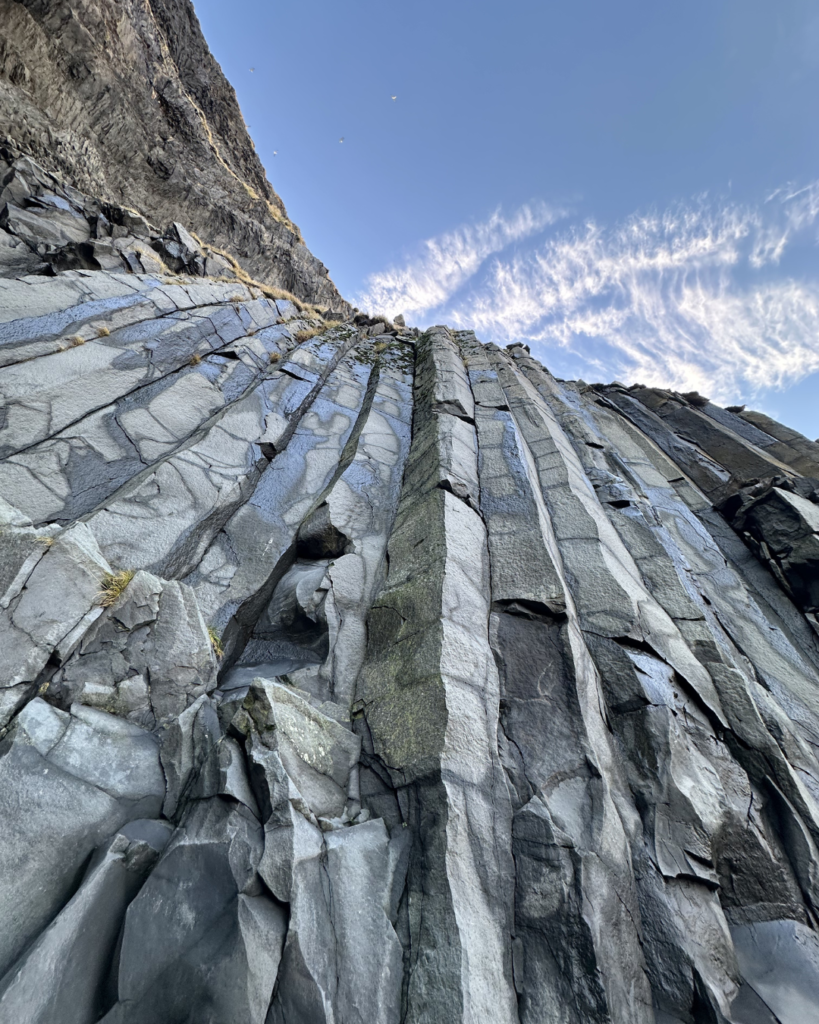 Basalt rock formation of columns
