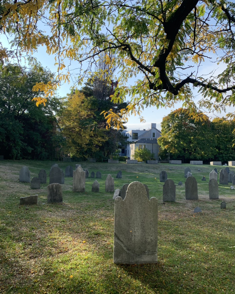 Graveyard in the fall.